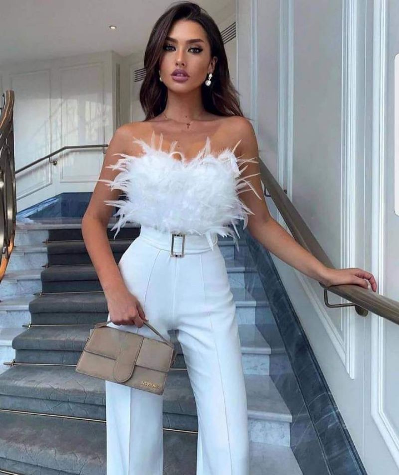 Valérie | Luxury Jumpsuit with Feather Accent 6
