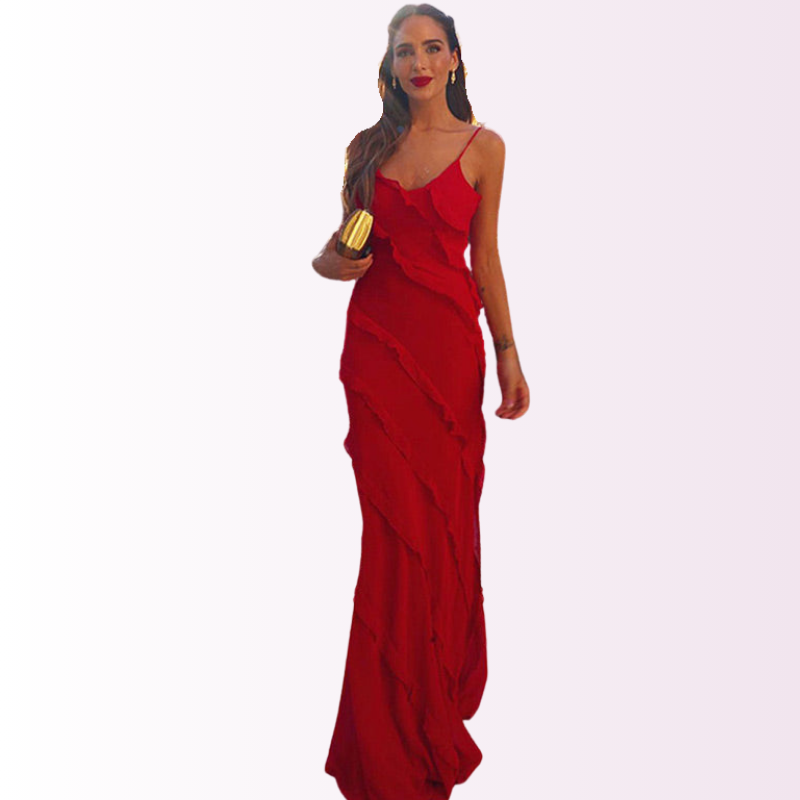 Valerisse | Maxi Dress with Ruffles and Subtle Split 0