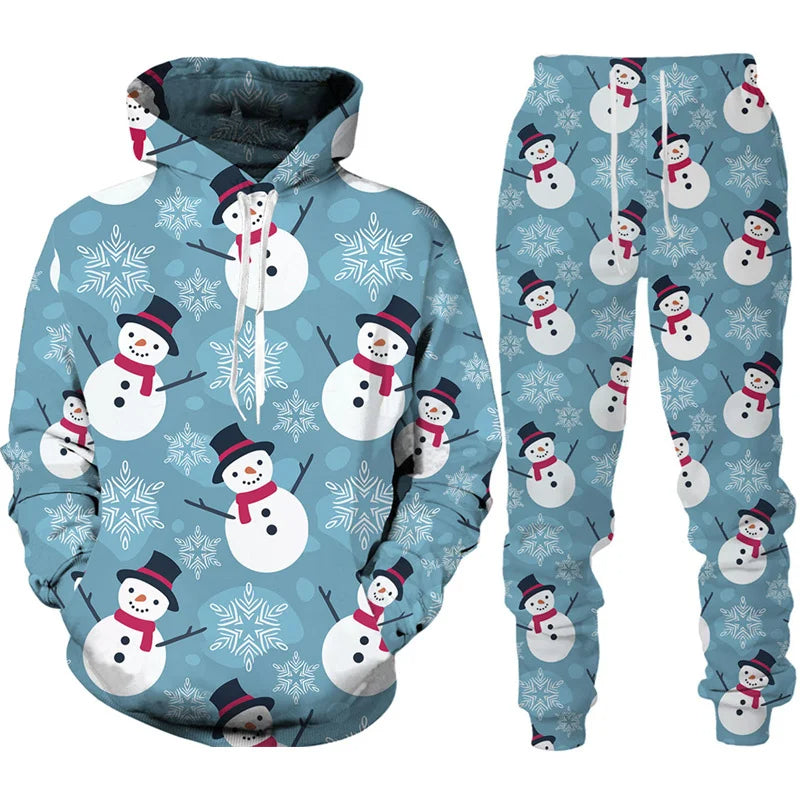 Vardi Men's Tracksuit | Oversized Hoodie with Christmas Print and Comfortable Pants 1