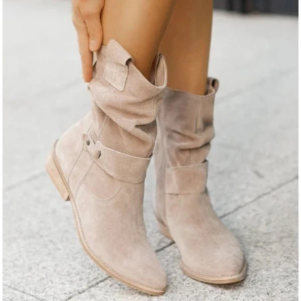 Veloura | Ankle boots with Suede Look and Slouchy Shaft 0