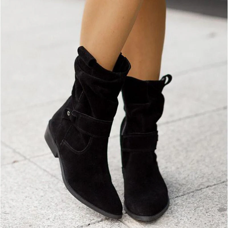 Veloura | Ankle boots with Suede Look and Slouchy Shaft 2