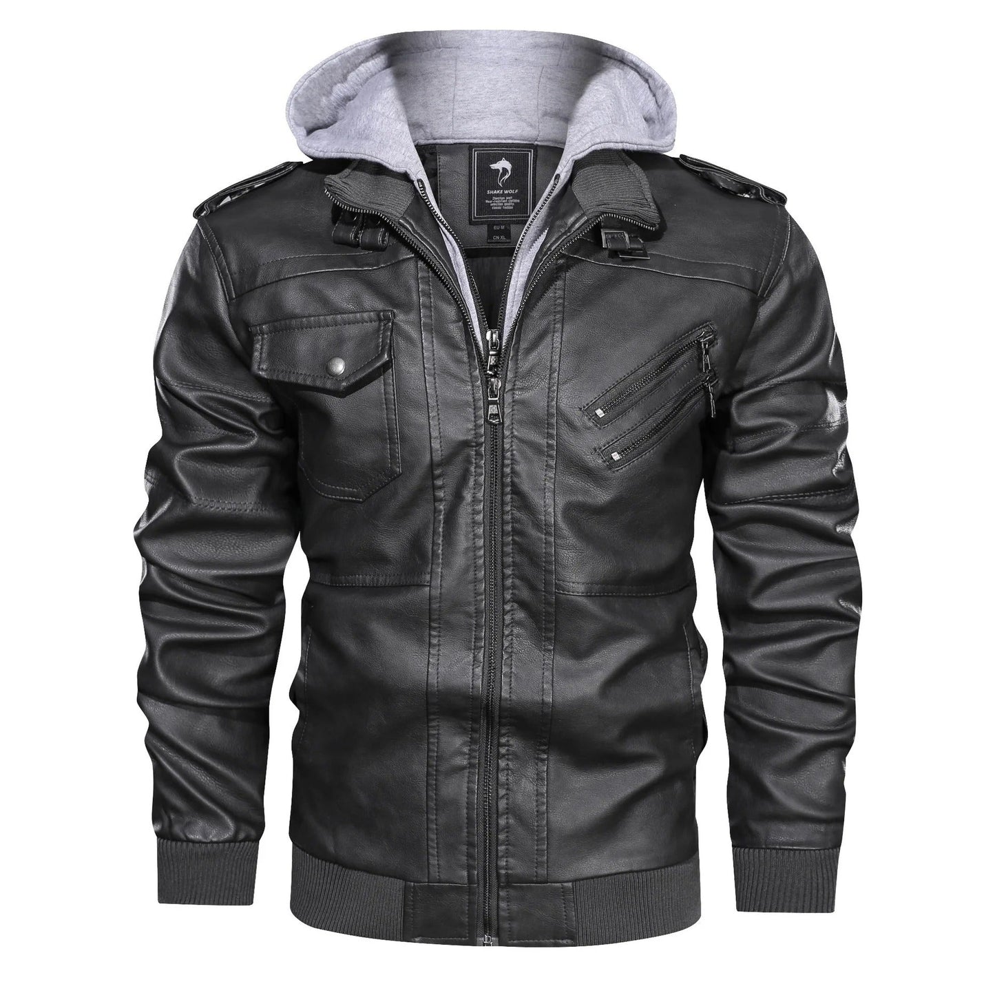 Vero men's Hooded Jacket | High-Quality Faux Leather, Vintage Style 3