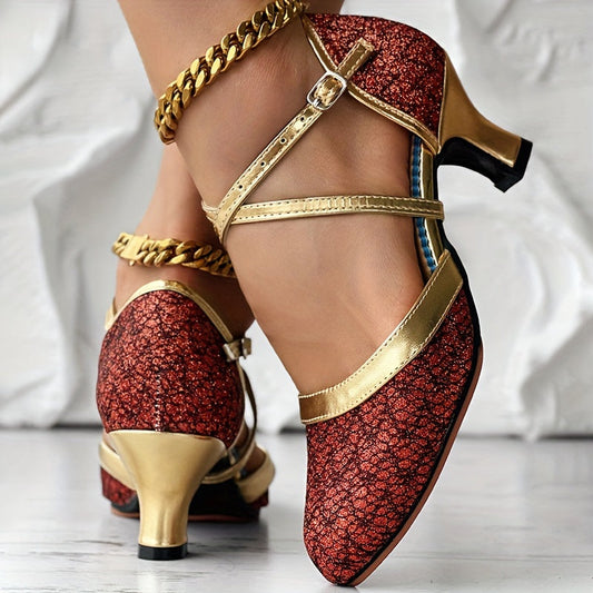 Vienna | Elegant Heels with Buckle Straps and Shiny Finish 0