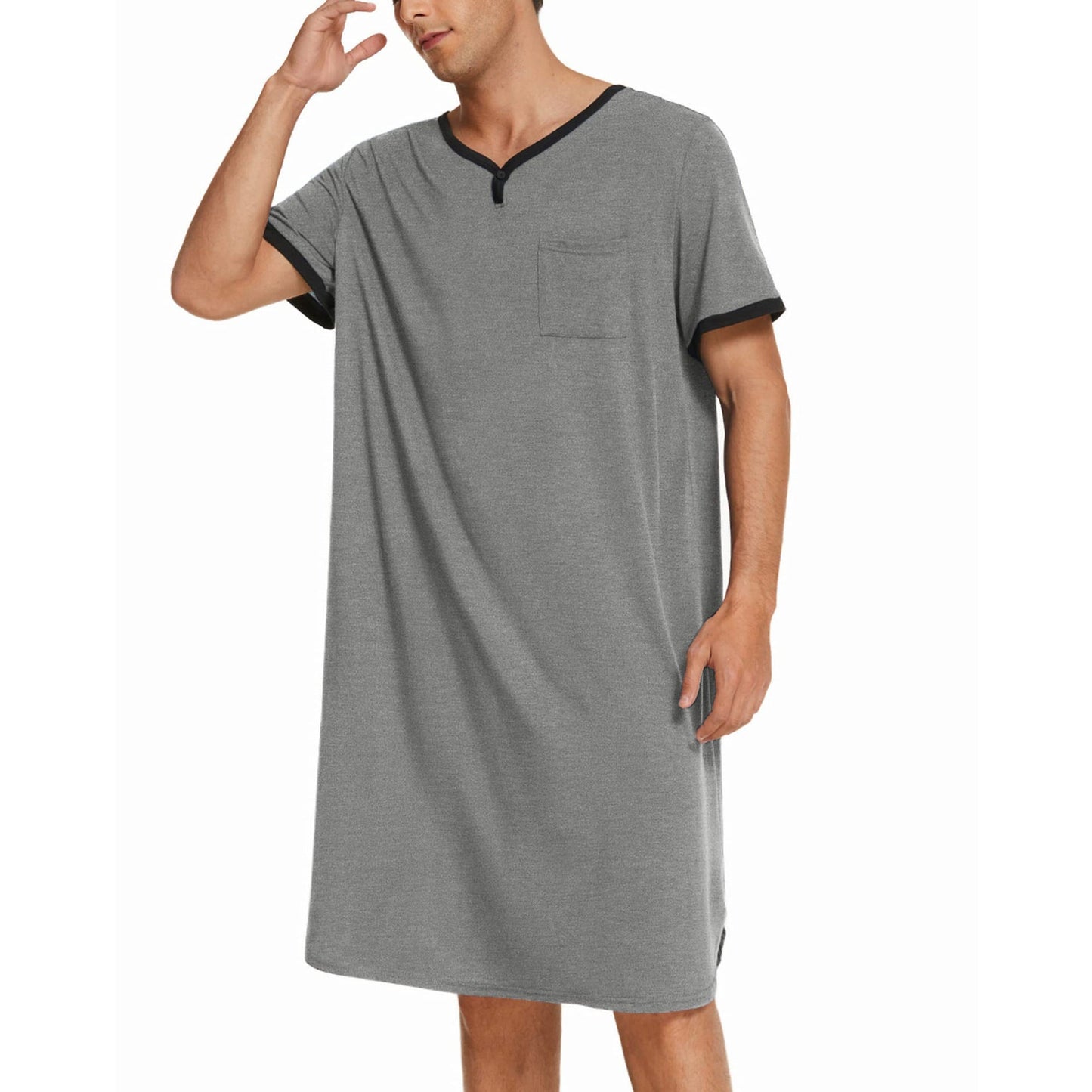 Wade Men's Night Dress | Breathable Cotton, Casual Comfort 5
