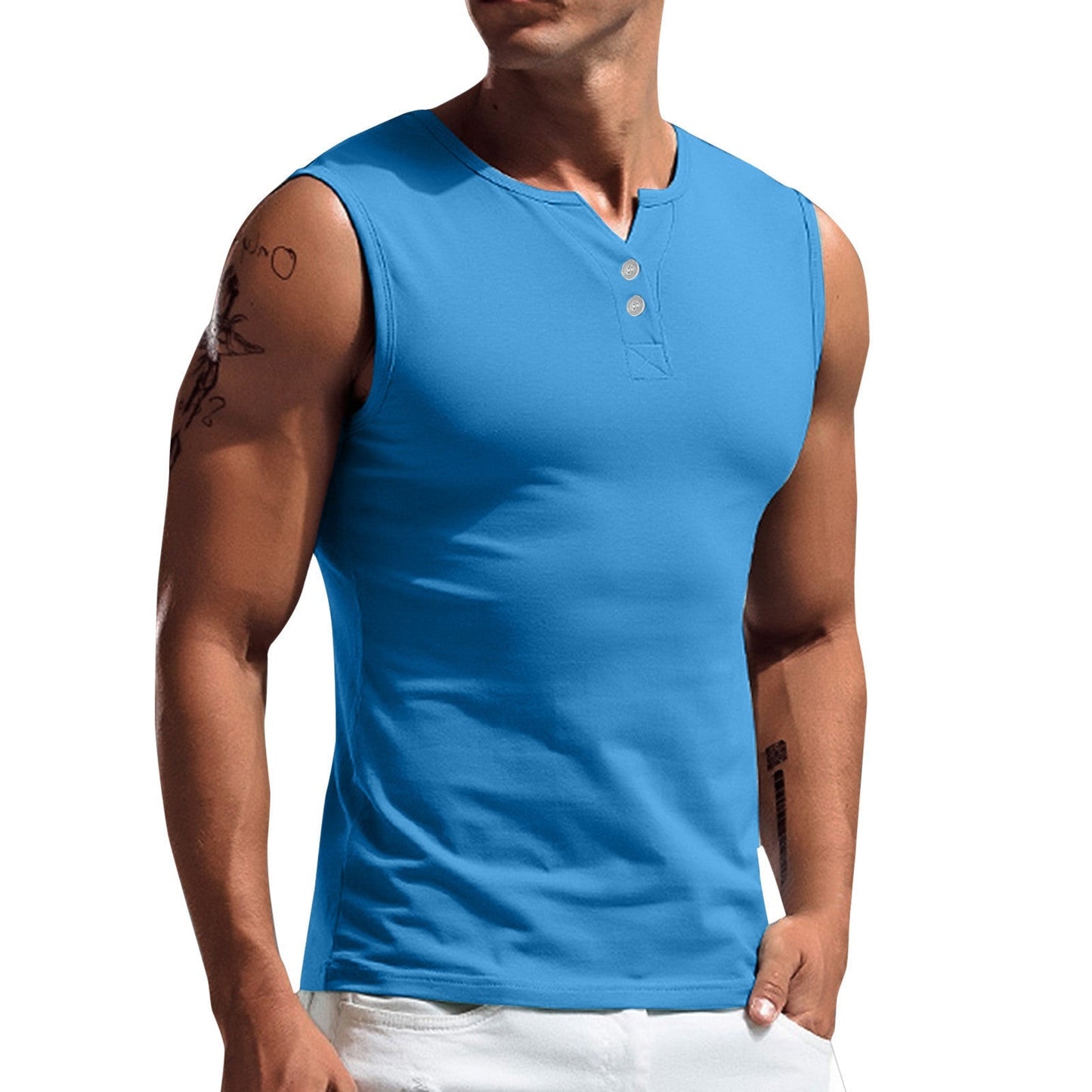 Wade Men's Sleeveless Shirt | Soft Cotton, Casual Style 4