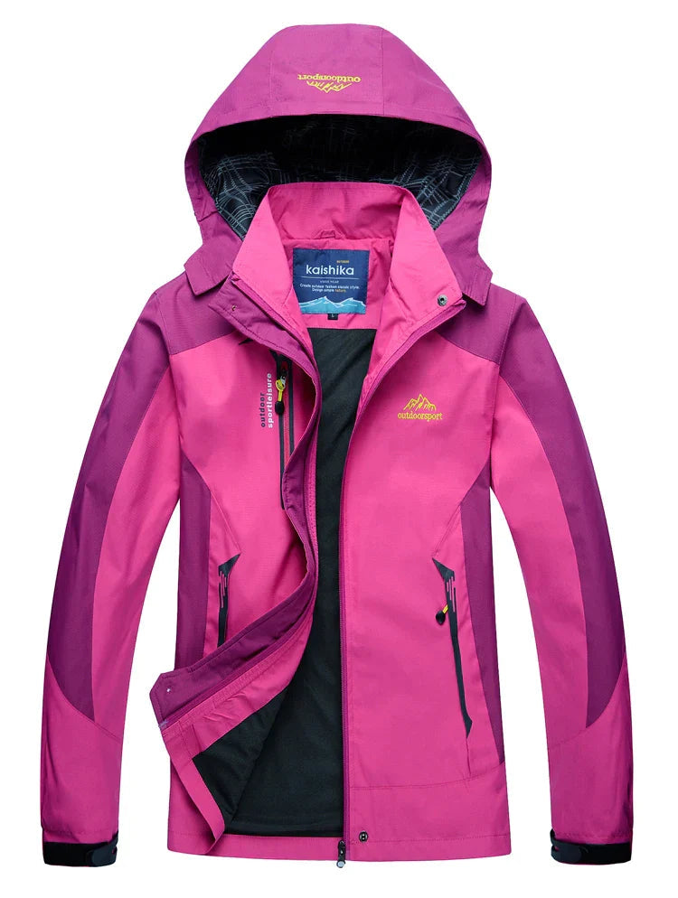 Waterproof Women's Raincoat with Adjustable Hood - Breathable and Warm Lined - Long Women's Raincoat 3