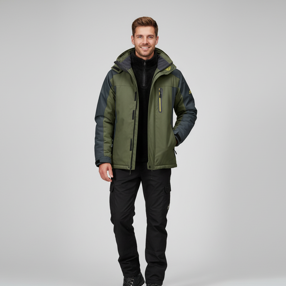 Waterproof and windproof men's outdoor jacket | Padded winter jacket with hood 1