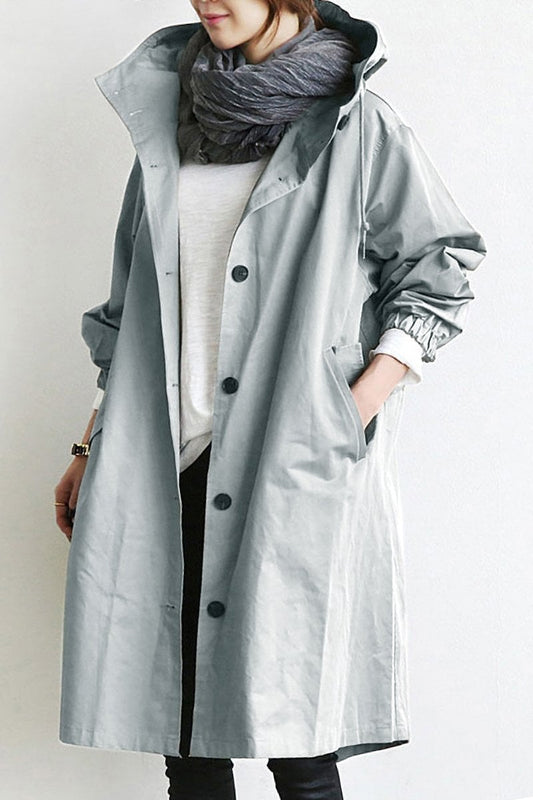 Waterproof women's hooded trench coat | Stylish transitional jacket for spring and autumn 1