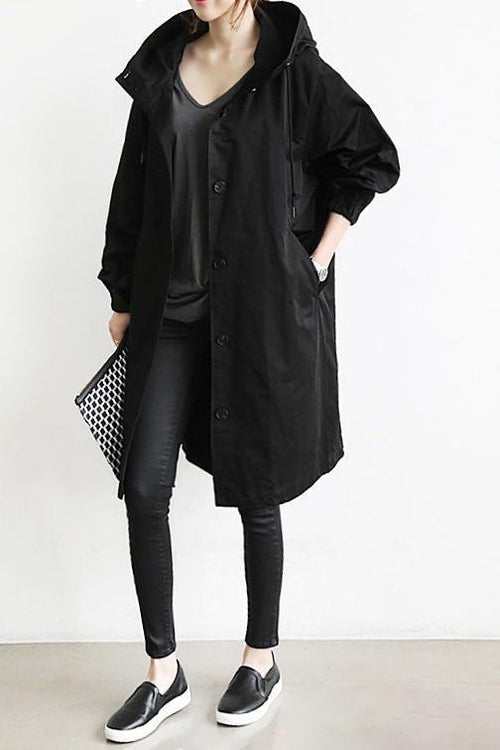 Waterproof women's hooded trench coat | Stylish transitional jacket for spring and autumn 2