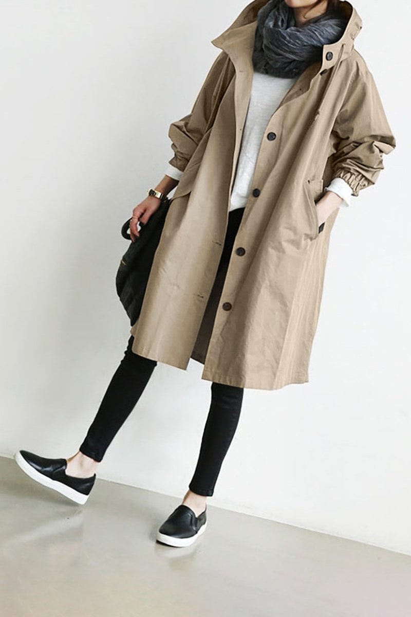 Waterproof women's hooded trench coat | Stylish transitional jacket for spring and autumn 5