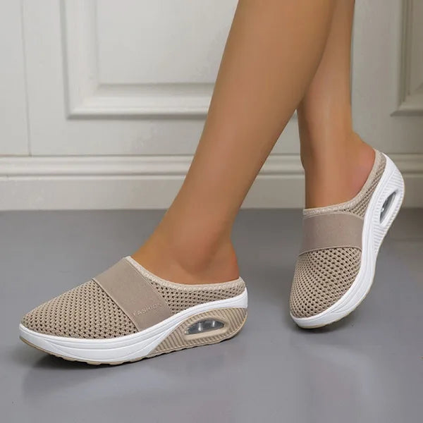 Wendy Women's Sandals | Orthopedic, Breathable Beige Wedge Heel 3