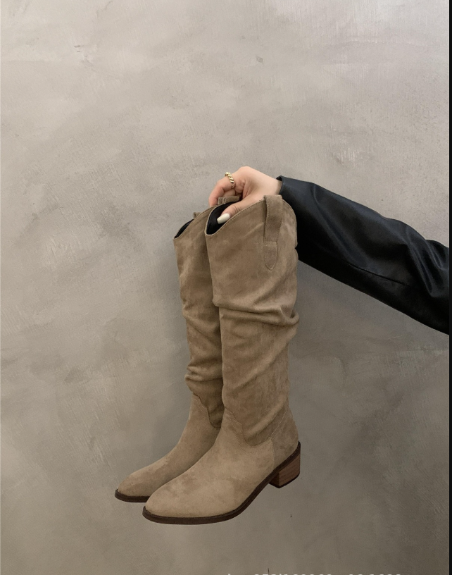 Wille Women's Boots | Suede with Feminine Ruffles, Vintage Brown 8