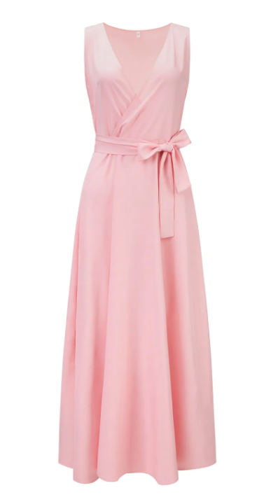 Wille Women's Long Dress | Elegant V-neck, Dark Green Maxi Dress 7