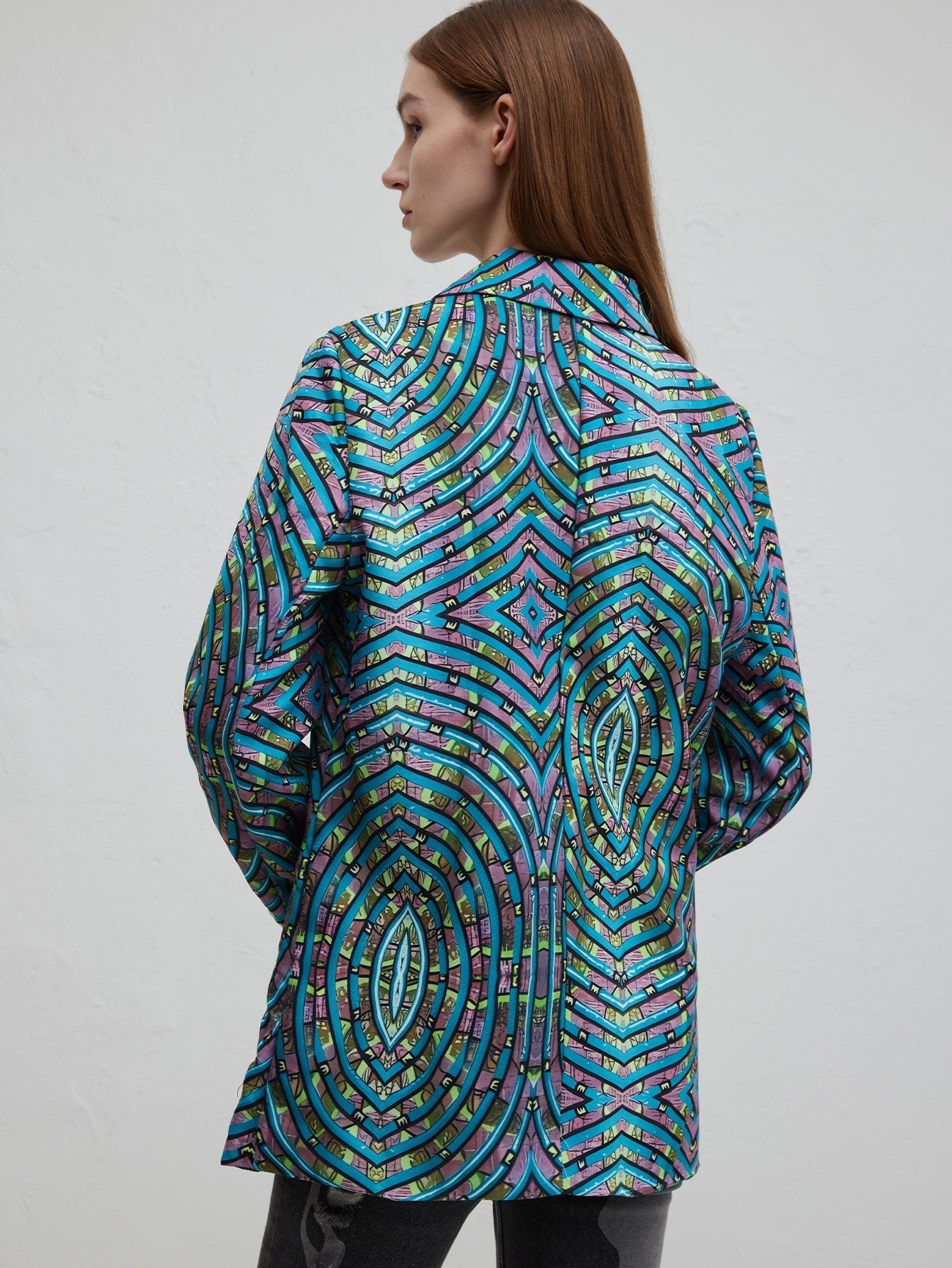 Willem Stylish Office Suit | 100% Polyester, Abstract Blue Pattern 2
