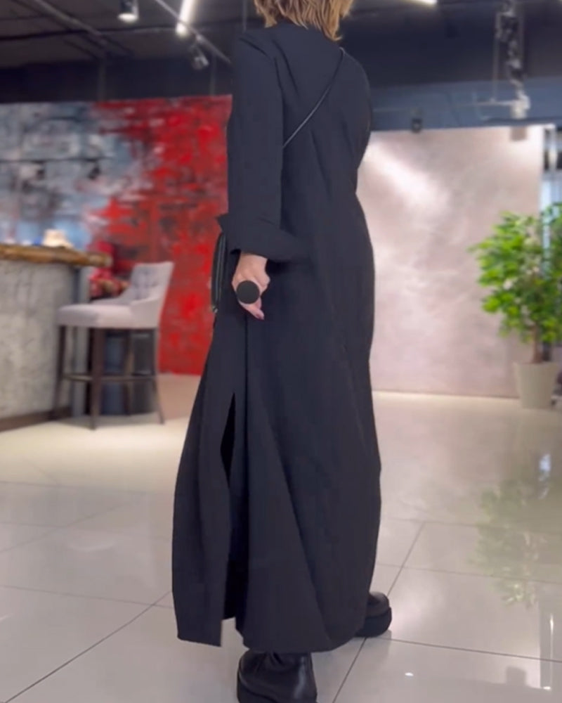 Willem Women's Long Maxi Dress | V-neck, Long Sleeves 2