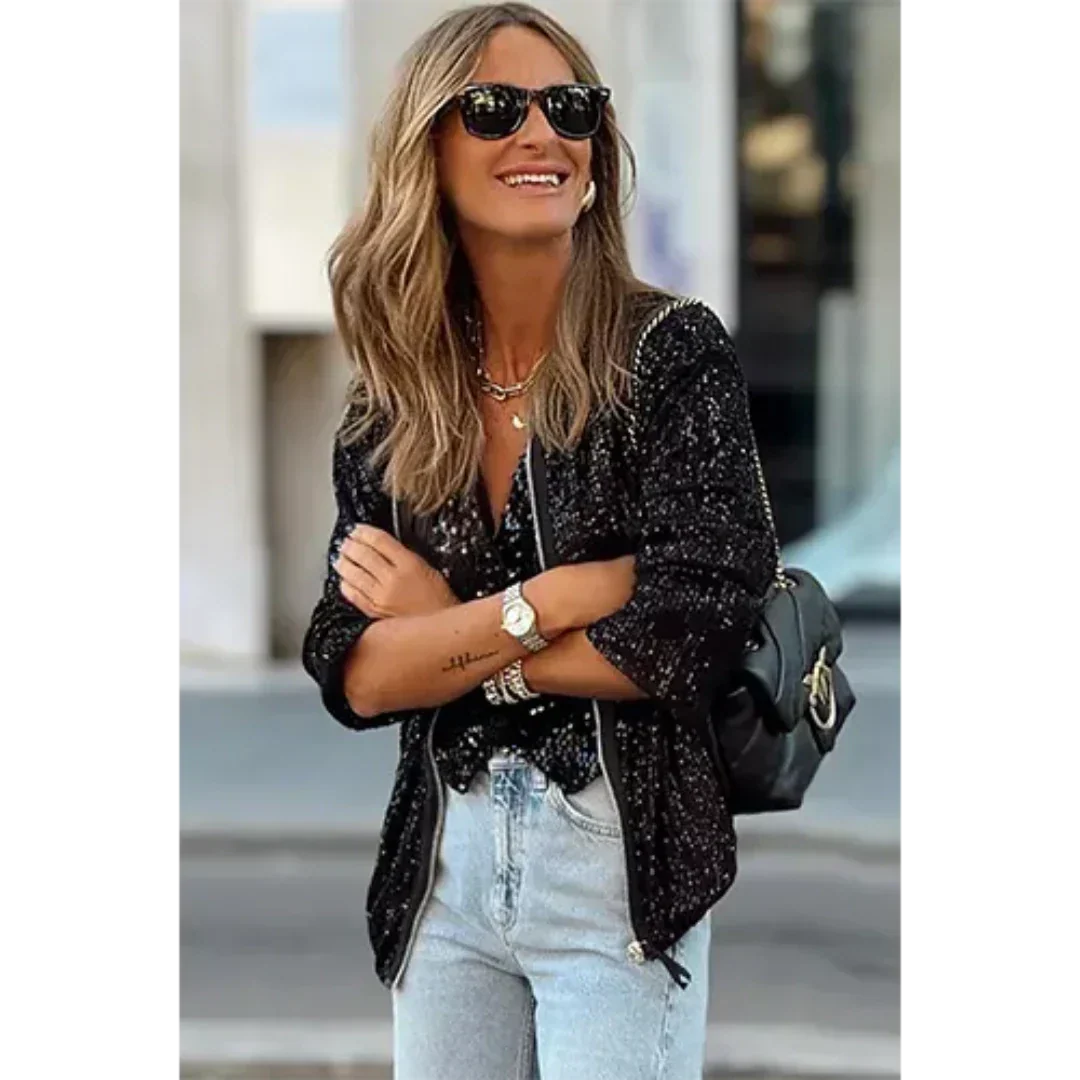 Women's Bomber Jacket with Zipper – Elegant & Modern 0