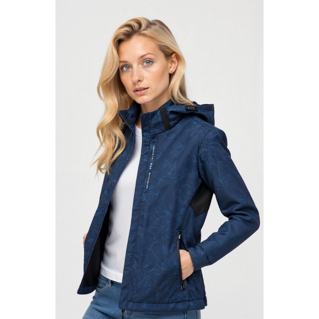 Women's Hooded Windbreaker with Zipper – Lightweight & Sporty 0