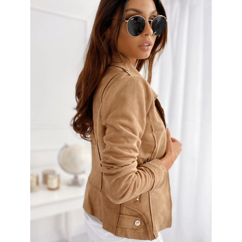 Women's Long-Sleeve Coat with Zipper – Chic & Versatile 3