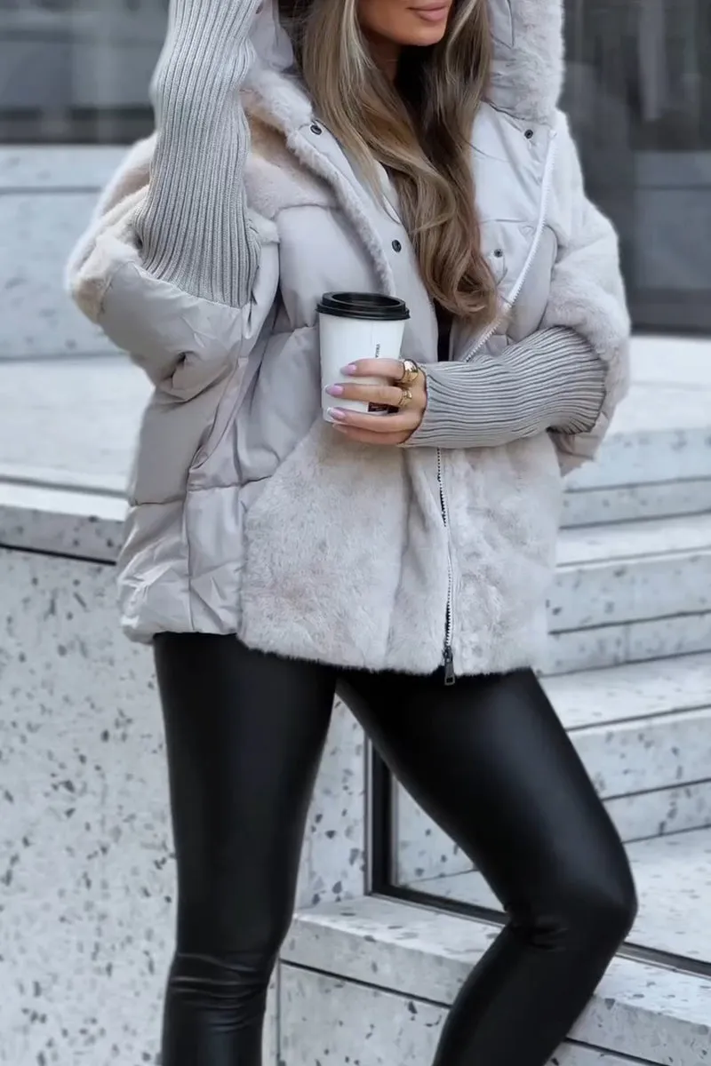 Women's Padded Long Winter Coat with Hood and Multicolor Design for Warmth and Comfort 4