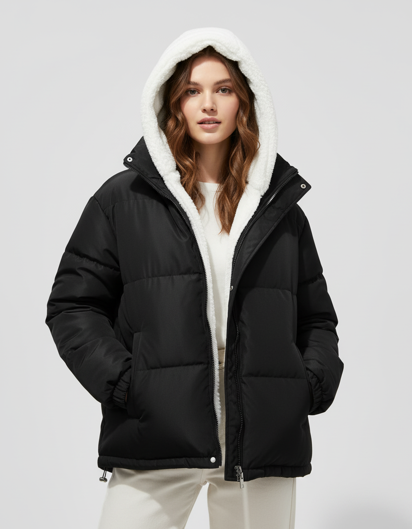 Women's Padded Winter Coat with High Collar for Optimal Warmth and Protection 0
