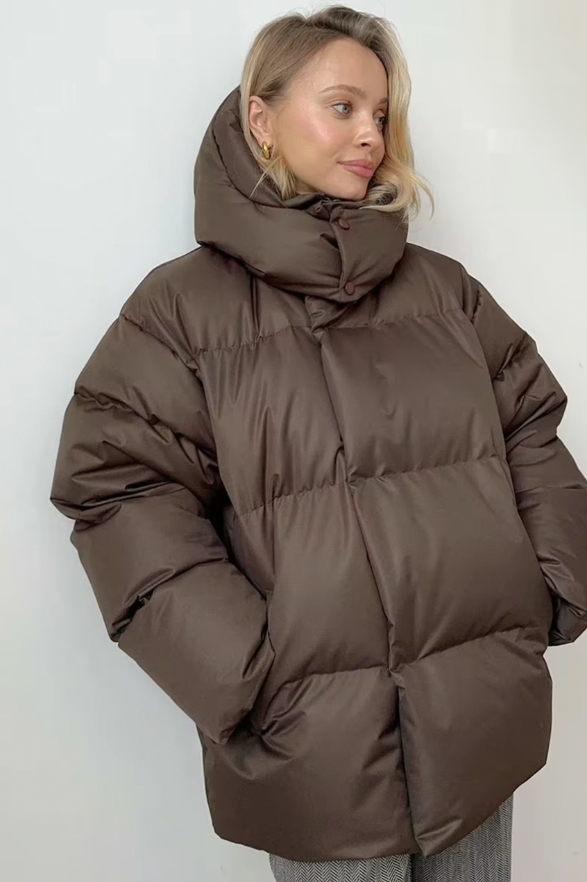 Women's Puffer Winter Coat with Oversized Fit and Adjustable Hood 1