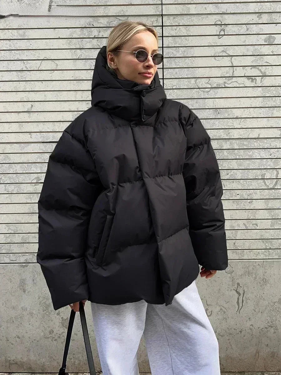 Women's Puffer Winter Coat with Oversized Fit and Adjustable Hood 2