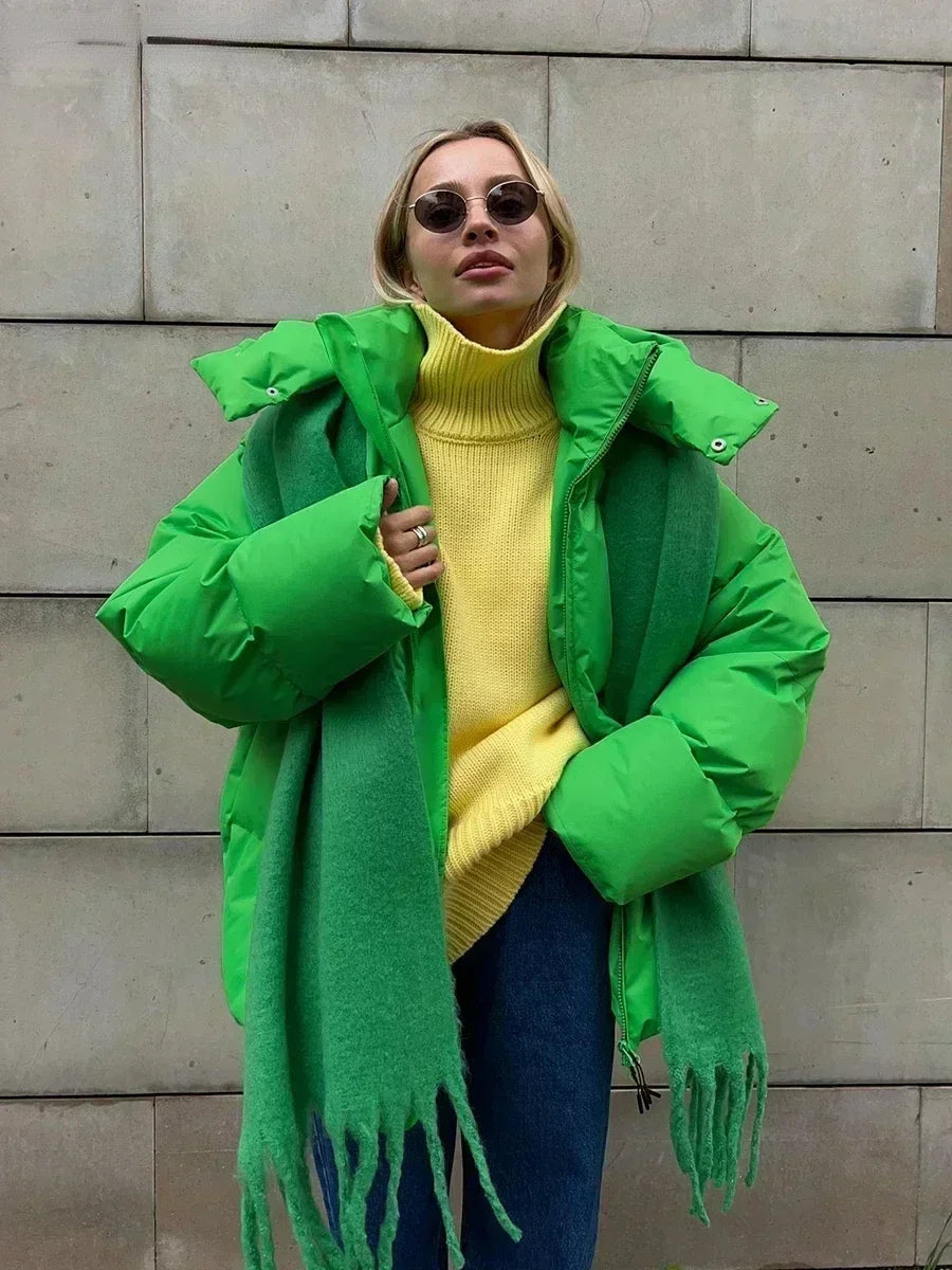 Women's Puffer Winter Coat with Oversized Fit and Adjustable Hood 3