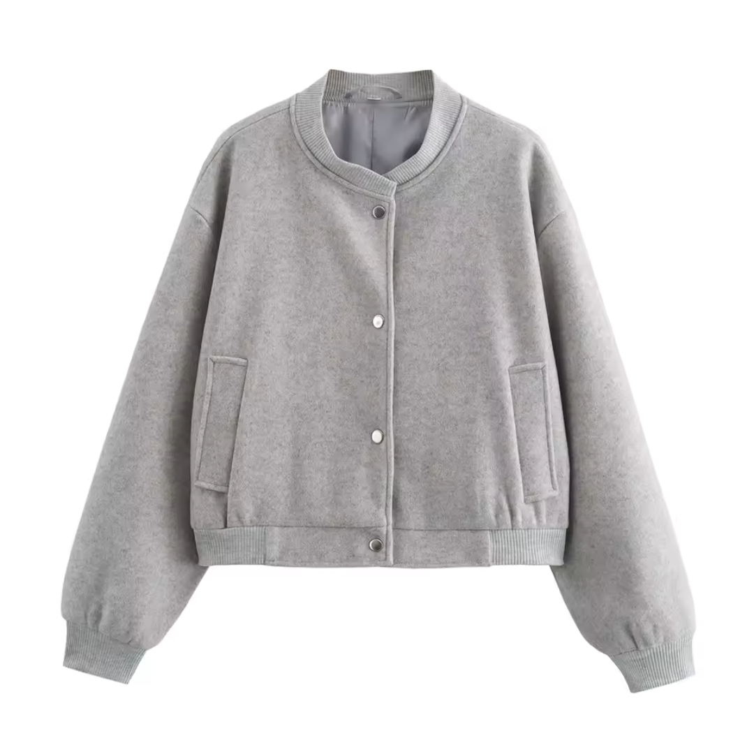 Women's Round Neck Long Sleeve Jacket | Short 0