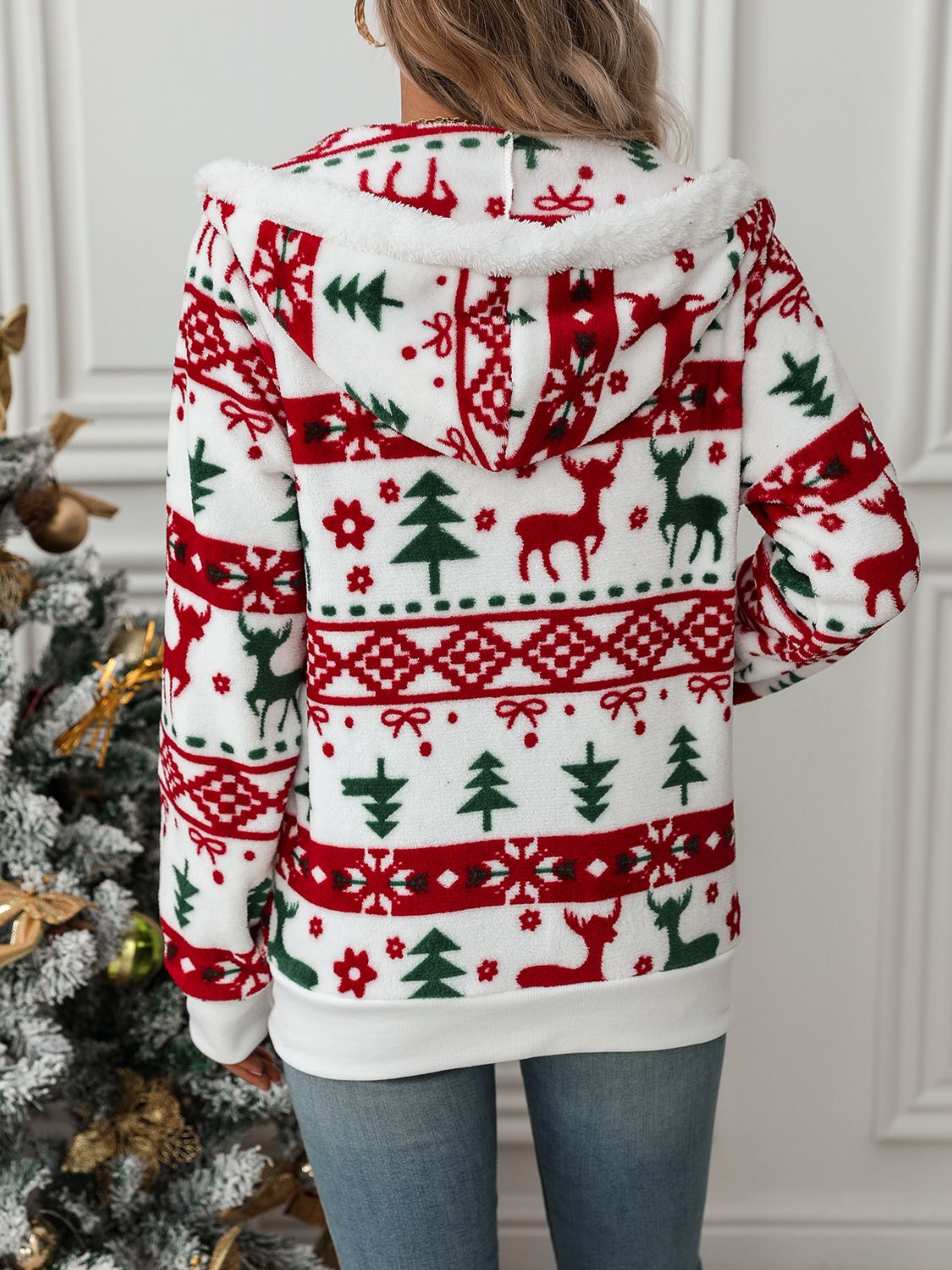 Women's White Christmas Hoodie | Relaxed Fit 1