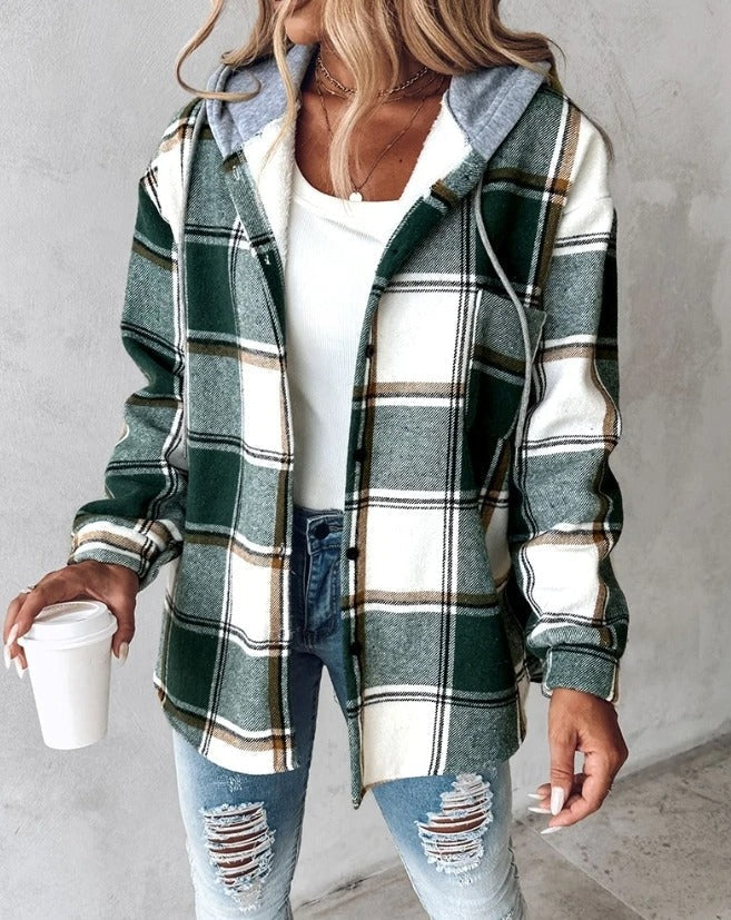 Women's hoodie in checked design – Warm & Casual 0
