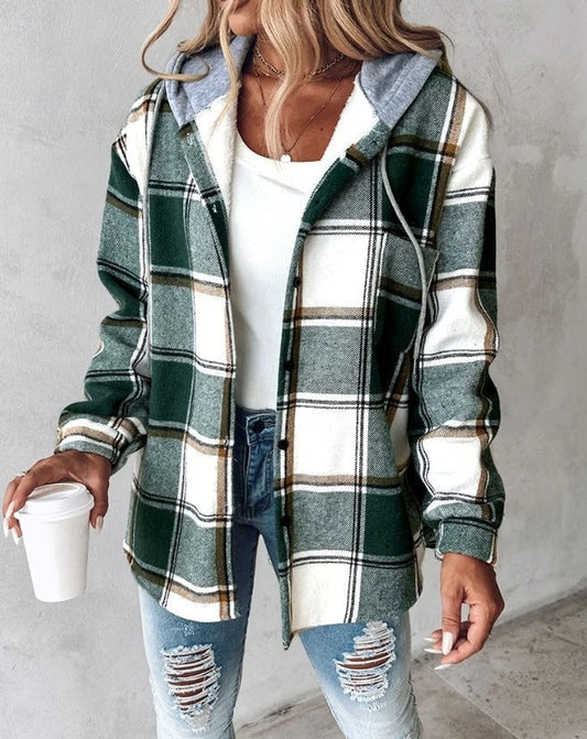 Women's hoodie in checked design – Warm & Casual 0