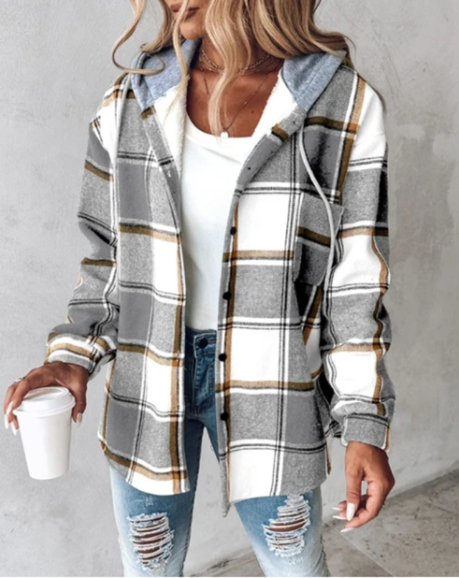 Women's hoodie in checked design – Warm & Casual 2