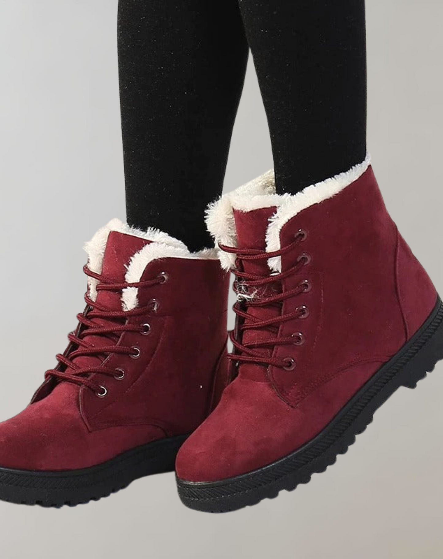 Yara Women's Ankle Boots | Black Synthetic Sheep Wool, With Heel 2