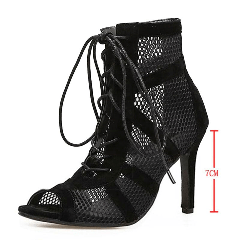 Yentl Women's Sandals | Elegant High Heel with Mesh Details 0