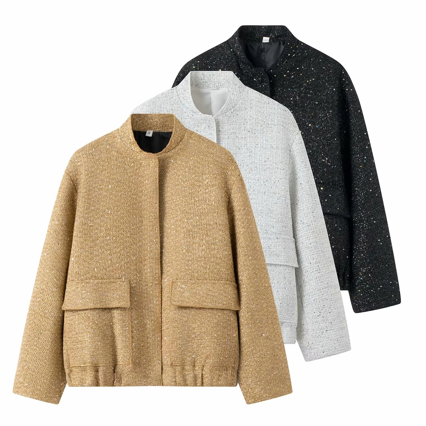 ZAFINA | Shiny Bomber Jacket with Sequins 2