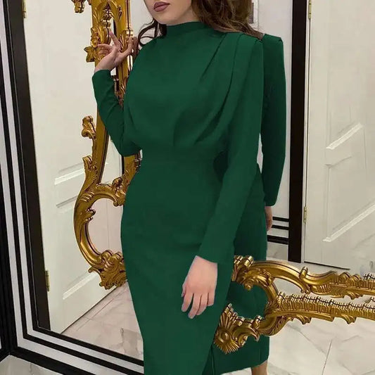 ZAYRA | Midi dress with turtleneck collar and elegant lines 0