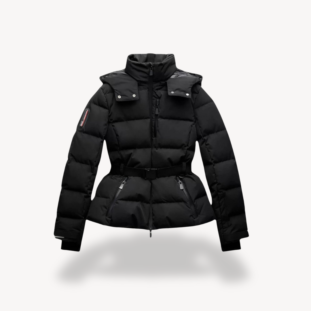 Zara Women's Winter Coat | Fitted Puffer, Adjustable Waist 0